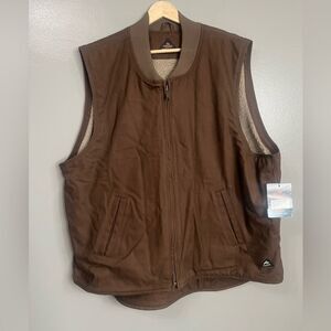 Ridgecut Toughwear Sherpa lined duck vest brown size 2XL outdoor barn chore